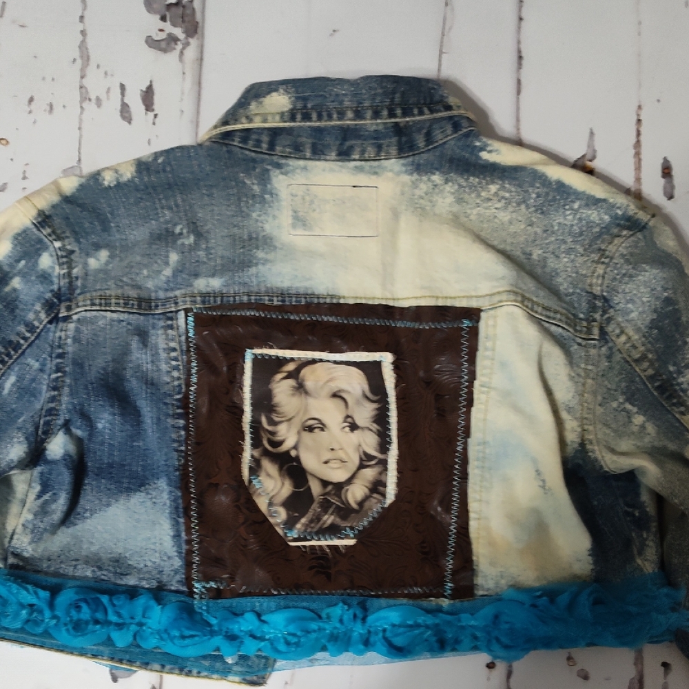 Dolly Parton Denim Jacket Distressed Jacket Sz6